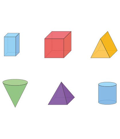 pirizma, prizma, küp, koni, piramit, küp, geometri