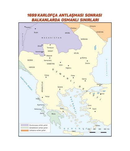 karlofça antlaşması, harita